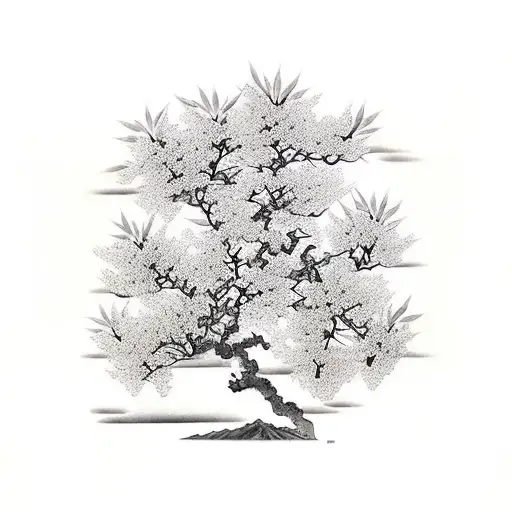Kaizen With Almond Tree Surrounding Text