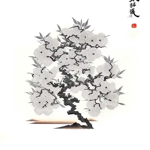 Kaizen With Almond Tree Surrounding Text