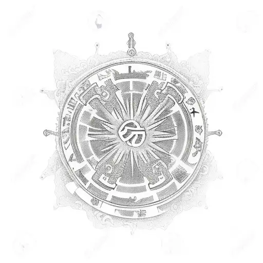 Dopamine Molecule With Japanese Symbol For Strength