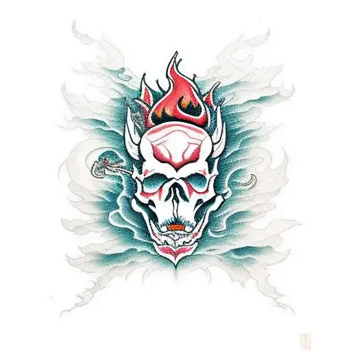 Dragon Skull Fire Flower