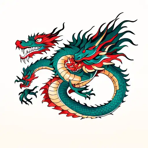 Simple Dragon Tattoo Design Featuring