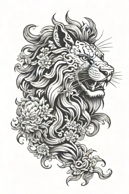 Lion Head And Rabbit Head