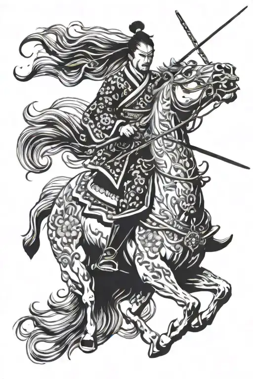 Man With Spear Riding Horse