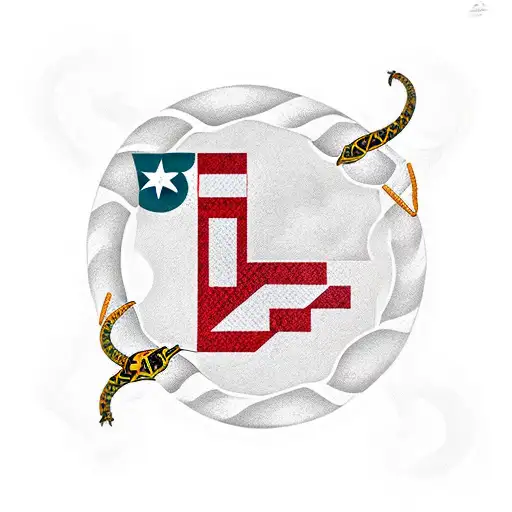 Puerto Rico Flag With Snake
