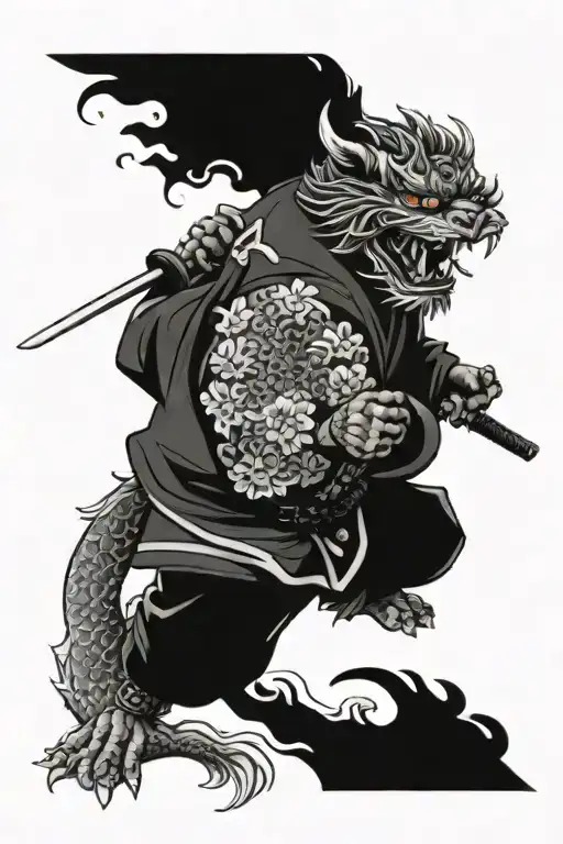 Koi Foo Dog Samurai Warrior