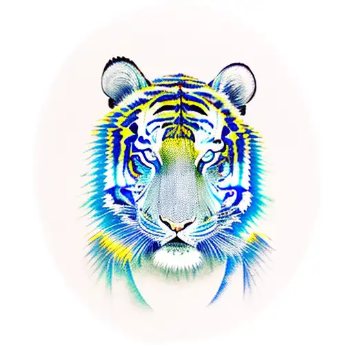 Blue Korean Tiger Face