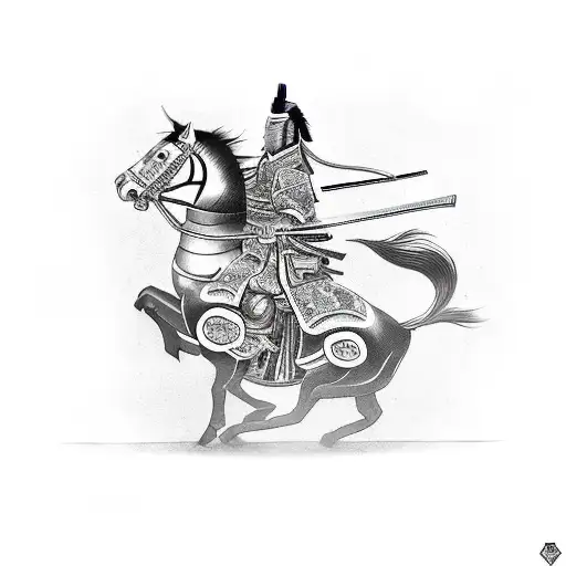 Samurai Riding A Metal Horse