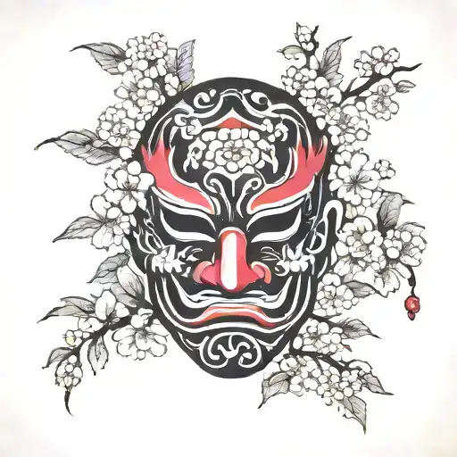 Samuri Mask Cherry Blossom Tree