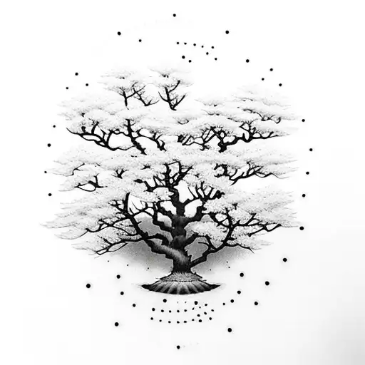 Sakura Tree Cut In Half