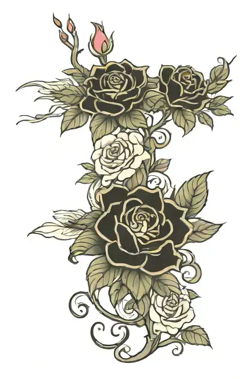 Roses Black Background