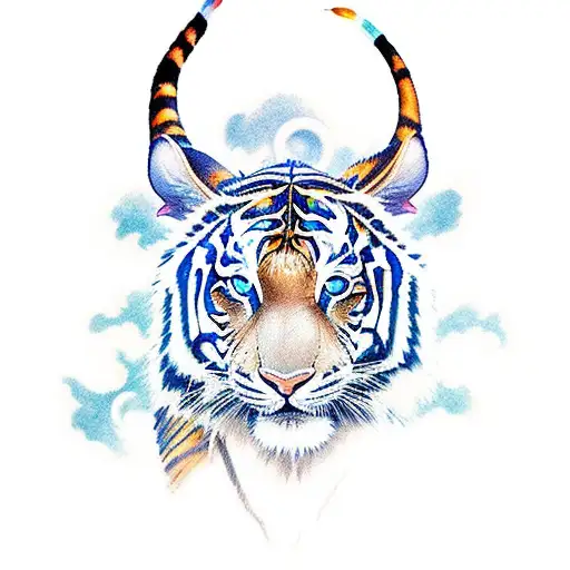 Neytiri From Avatar Sitting On The Tiger From Life Of Pi