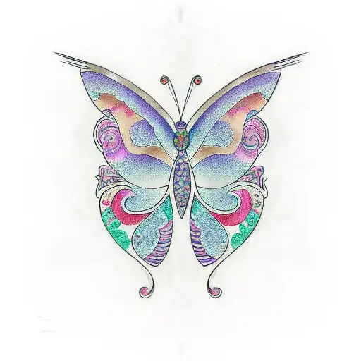 Butterfly In Fine Line Style