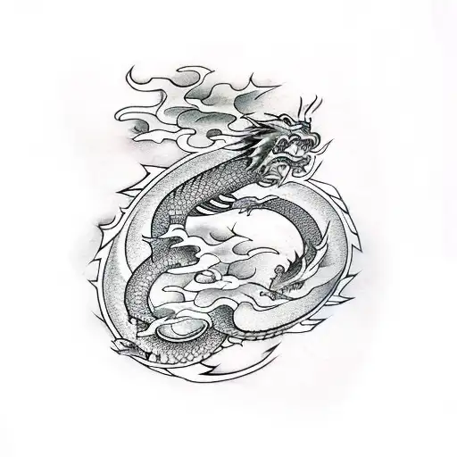 Dragon Knife Fishes Snakes Fire Full Body