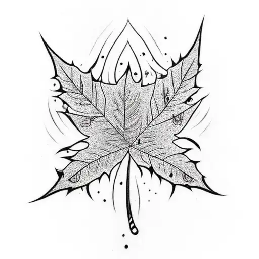 A Leaf With Blood Dripping