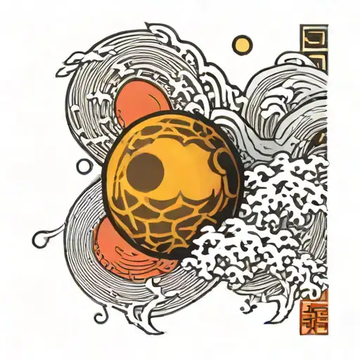 Yellow Ball And A Moon