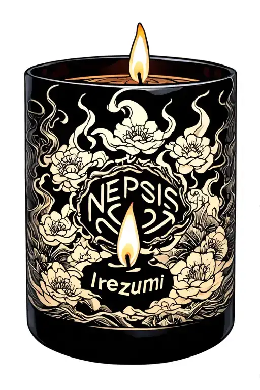 Candle With The Word Nepsis In The Flame