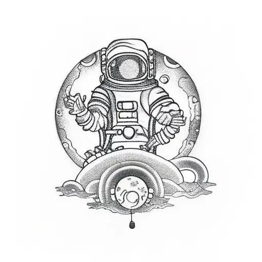 Sexy Astronaut In A Sea Ship