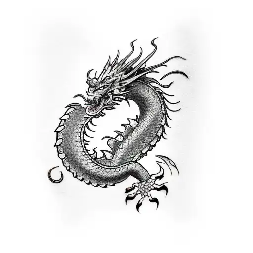 Full Arm Tattoo Japonese Dragon With Small Cartoon Caracters