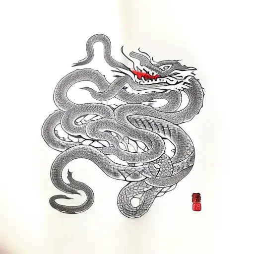 Snake Shedding Into Dragon