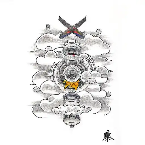 Zero Airplane With Clouds