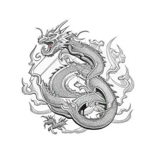 Japanese Style Dragon Upper Leg