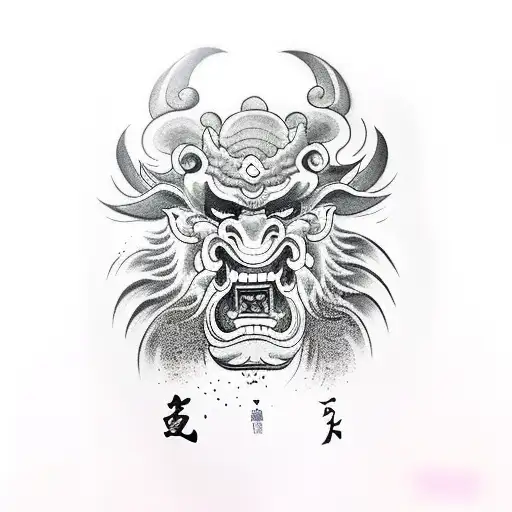 Asian Style Oni Mask For Hand