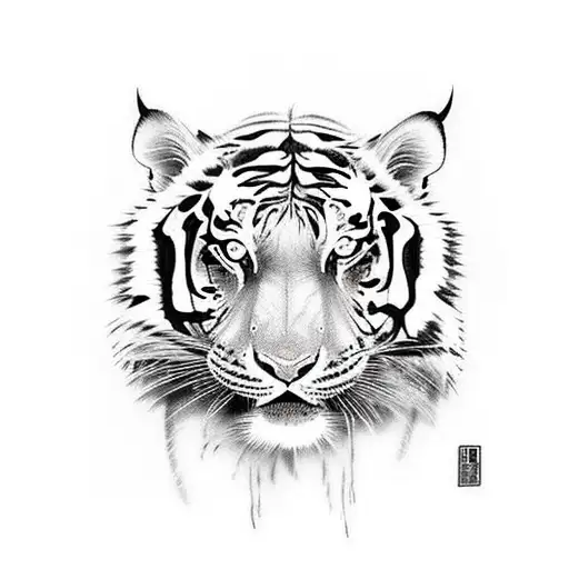 Warrior Woman Fighting Tiger