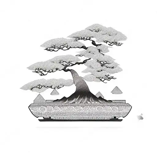 Dark And Minimalistic Bonsai Tree