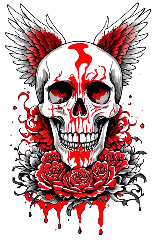 Skull Angel Blood Red Sand