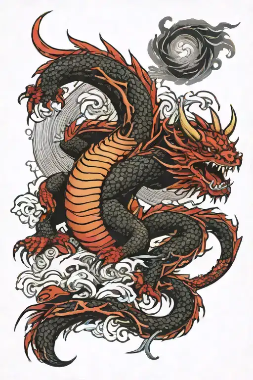 Red Dragon With Armor