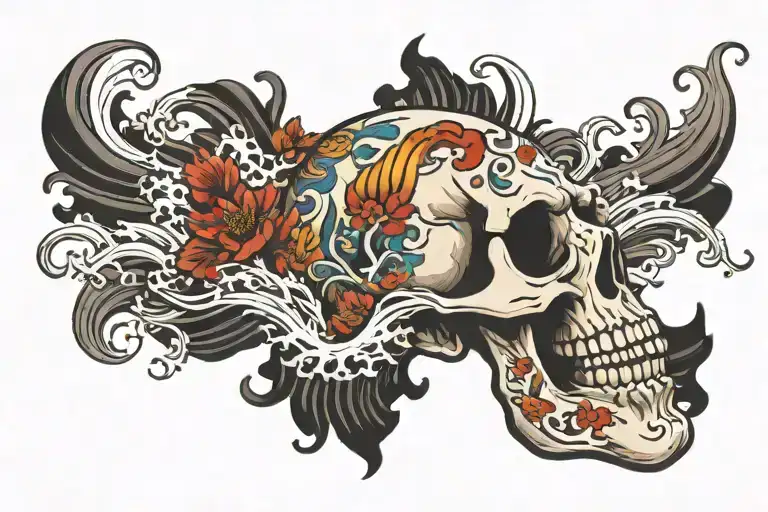 Skull Waves Crashing