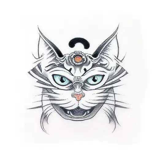 Lucky Cat White Yellowish Orange Color