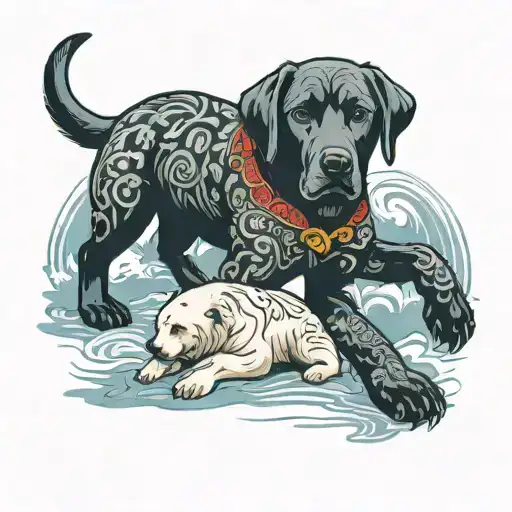 Dog Labrador With Polar Bear Body Shaped Like