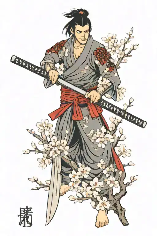 Katana With A Sakura Branch