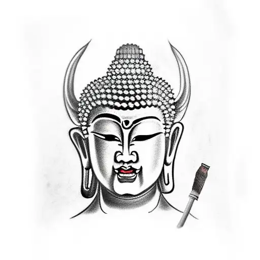 Half Face Buddha Half Face Uni Demon In One