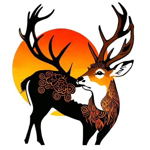 Deer With A Sun