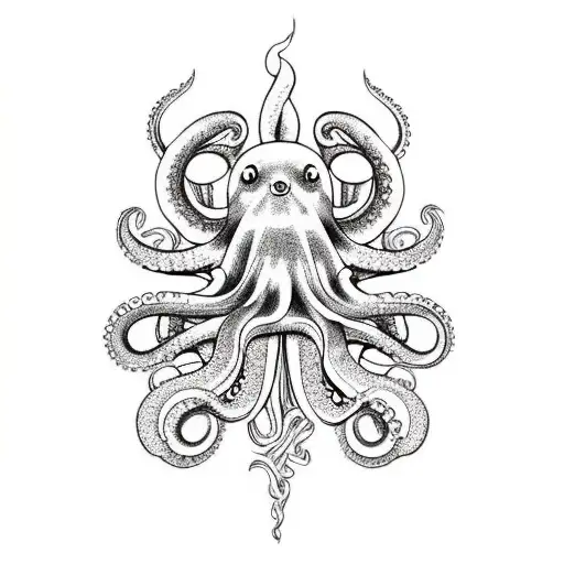 Loighthouse With Octopus An Boat