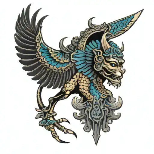 Egyptian Crus With Drawing Line