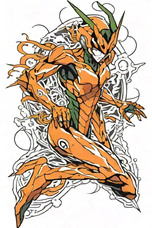 Eva 01 From Neon Genesis Evangelion With A Storm Background