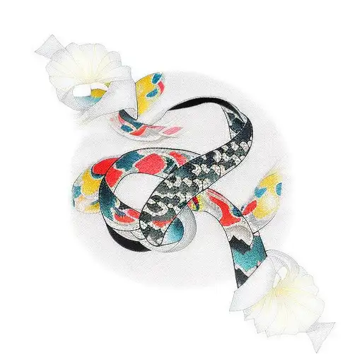 Cancer Ribbon That Made Out Of Koi Fishes