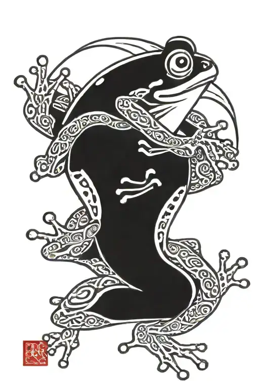 Frog Sittin Quarter Moon