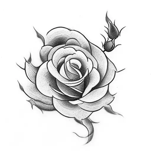 Little Weapon With Roses In Black And White