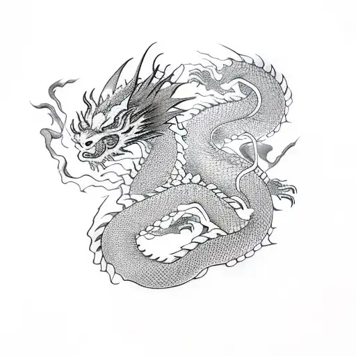 Dragon And Siluet Girl