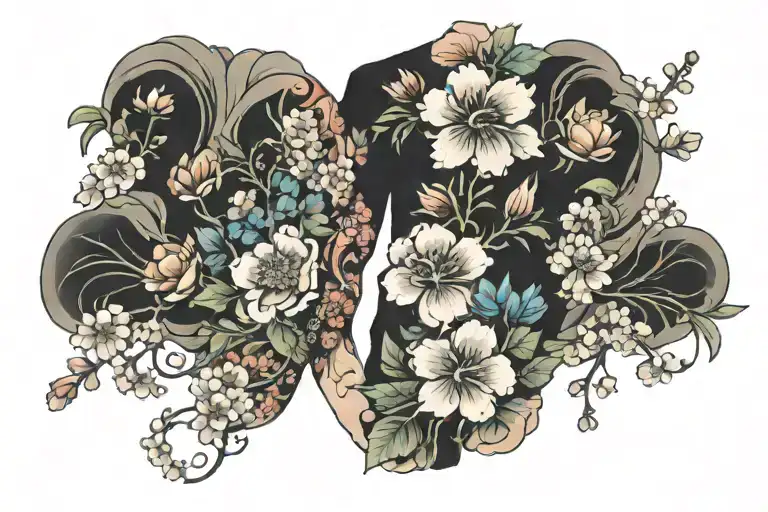 Flowers Blooming On Black Sleeve