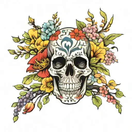 Skull Birth Flower Bouquet