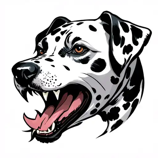 Angry Snarling Dalmation Dog