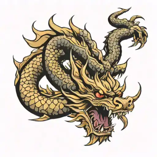 Japanese Dragon Hand Tattoo Design