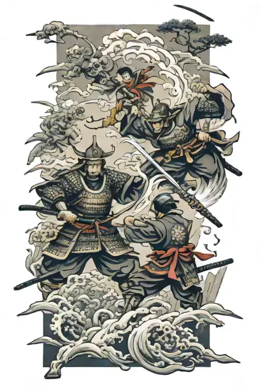 Samurai Battle Scene World War