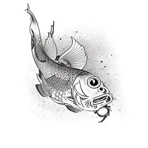 Carpa Koi With Black Plague Mask