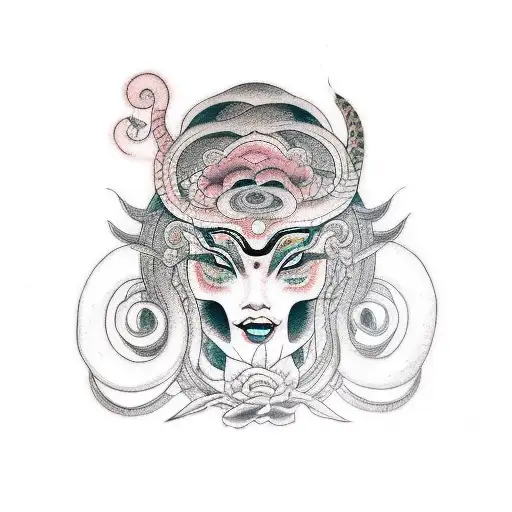 Face Women Snake Circling Taurus